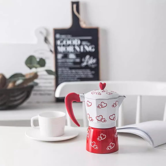 Moka Pot Espresso Maker Stovetop Coffee Percolator for Home Use Italian Style Aluminum Coffee Maker with Handle Portable for Camping Travel Office Gift