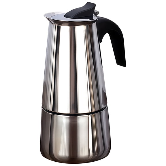 Moka Pot Stainless Steel, Stovetop Espresso Maker Stainless Steel, Stainless Steel Espresso Maker Stove Top, 20.3 fl oz / 600 ml Moka Pot for Induction Stove
