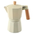 Moka Pot Stovetop Espresso Maker 3/6 Cup Coffee Maker with Solid Wood