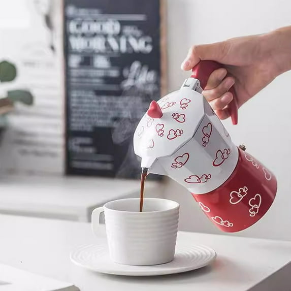 Moka Pot, Stovetop Espresso Maker, Italian Coffee Maker Percolator for Gas Stove Home Use(B)