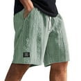 thumbnail image 1 of Mokaloha Mens Shorts, Men's Daily Jacquard Texture Embroidered Logo Casual Comfort Shorts Green L, 1 of 4