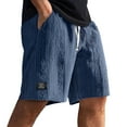thumbnail image 1 of Mokaloha Mens Shorts, Men's Daily Jacquard Texture Embroidered Logo Casual Comfort Shorts Navy M, 1 of 4