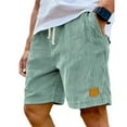thumbnail image 1 of Mokaloha Mens Shorts, Pacificozy Men's Corduroy Shorts-Elastic Drawstring Waist Summer Beach Loose Fit Short (SUETCH Clearance),Light Green,X-Large, 1 of 7