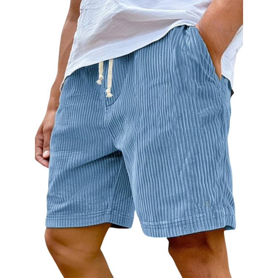 Mokaloha Mens Shorts, Vintage Corduroy Casual Drawstring Elastic Waist Stretch Pacificozy Men's Shorts with Side Pockets