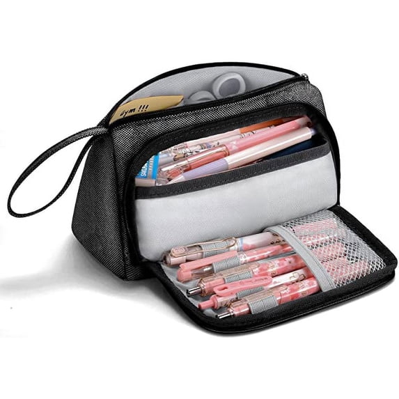 Mokani Large Capacity Pencil Case, Canvas, Gray