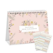 Mokani Monthly Desk Calendar 2025-2026, 18-Month Mini Desktop Standing Calendar 8x6 Inches with Planner Stickers