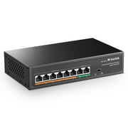 MokerLink 6 Port Poe Switch with 2 Uplink Port, 78W, Support IEEE802.3af/at, Fanless, Unmanaged Switch