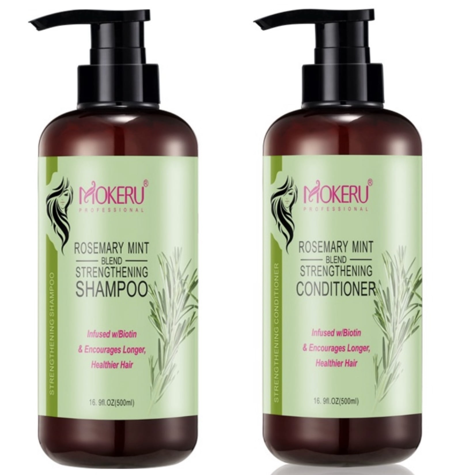 Mokeru Rosemary Shampoo and Conditioner,Hair Growth Shampoo and