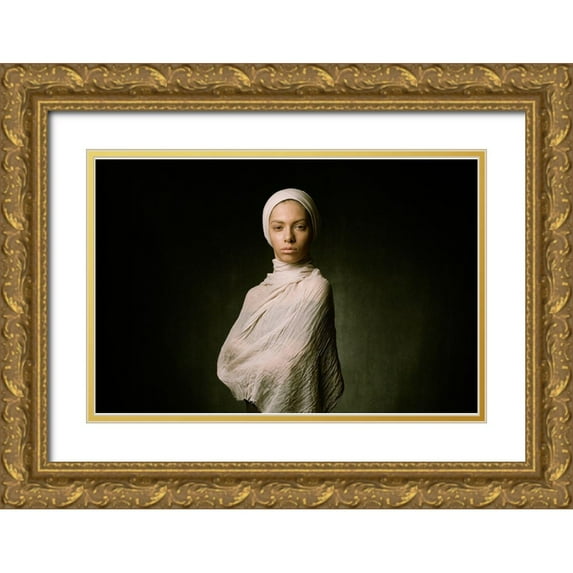 Mokhtari, Mehdi 18x13 Gold Ornate Wood Framed with Double Matting Museum Art Print Titled - Ayda