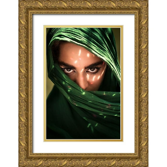 Mokhtari, Mehdi 23x32 Gold Ornate Wood Framed with Double Matting Museum Art Print Titled - Fateme
