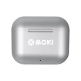 thumbnail image 1 of Moki Bluetooth True Wireless Headphones with Charging Case, Silver, ACC TWSMPSV, 1 of 2