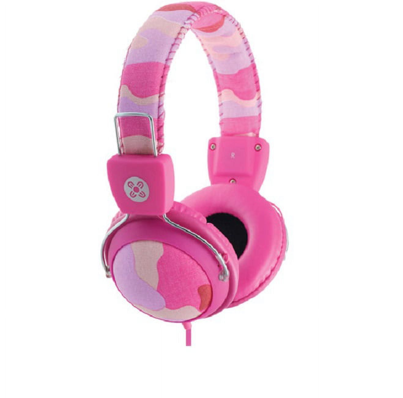 Moki Camo In line Mic Headphones Pink