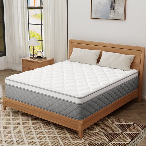 Mokiiya 12 inch Queen Mattress Gel Memory Foam Pocket Innerspring Hybrid Mattress In a Box Medium Firm, Pressure Relief