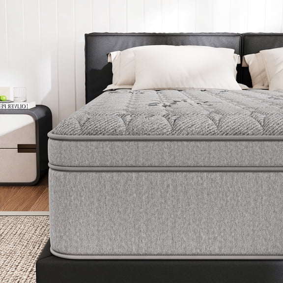 Mokiiya 12 inch Queen Mattress in a Box, Spring Hybrid Gel Memory Foam Medium Firm Mattress,Adult