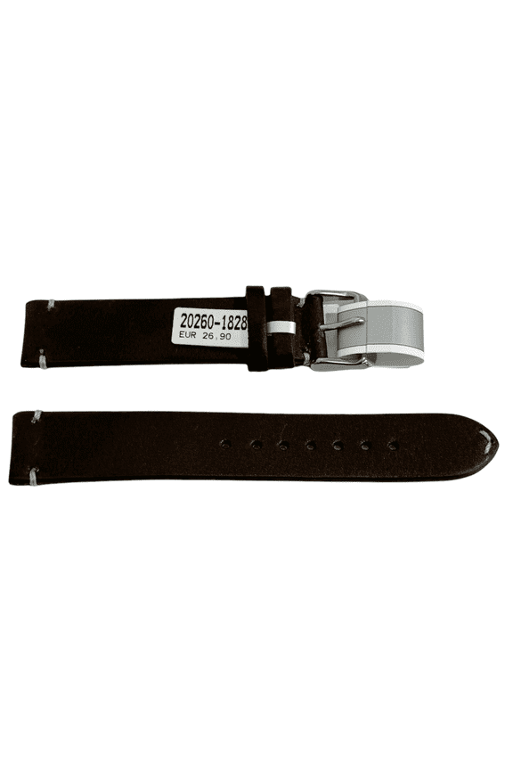 Mokka dark brown strap with stitch 18 mm