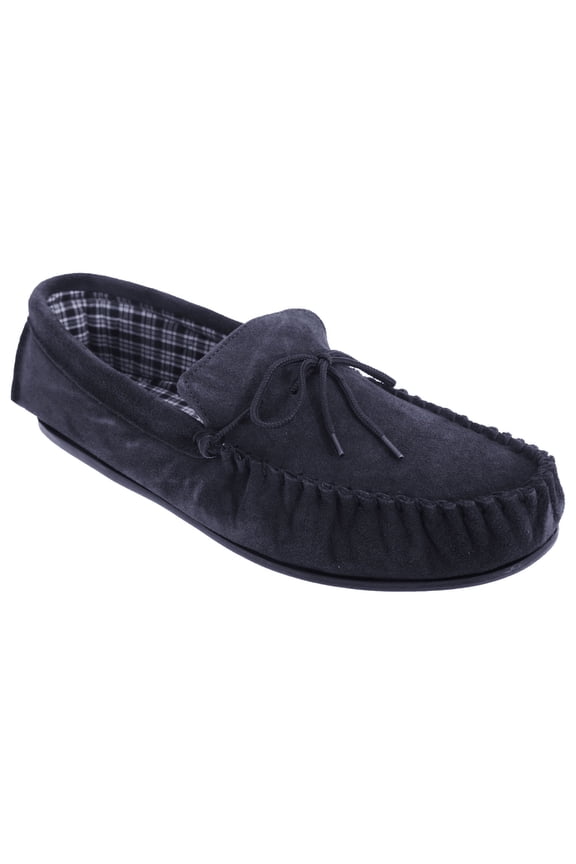 Mens Bruce Real Suede Moccasin Slippers