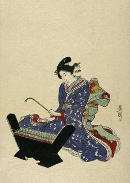 Mokkin - Wooden Xylophone Canvas Art - Utagawa Toyokuni (20 x 28)