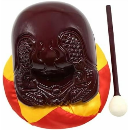 Mokugyo Temple Block with Mallet and Mat - Wooden Camphorwood Zen Drum for Meditation and Relaxation$$Music