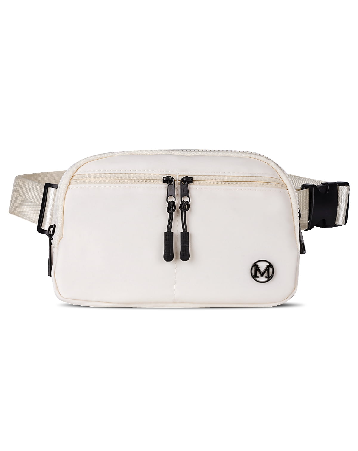 Mokzer Fanny Pack 2L Belt Bag Crossbody Waist Bag for Women Men with Adjustable Strap, 5-Zipper Pockets Waterproof Fanny Packs for Travel Running Hiking Beige