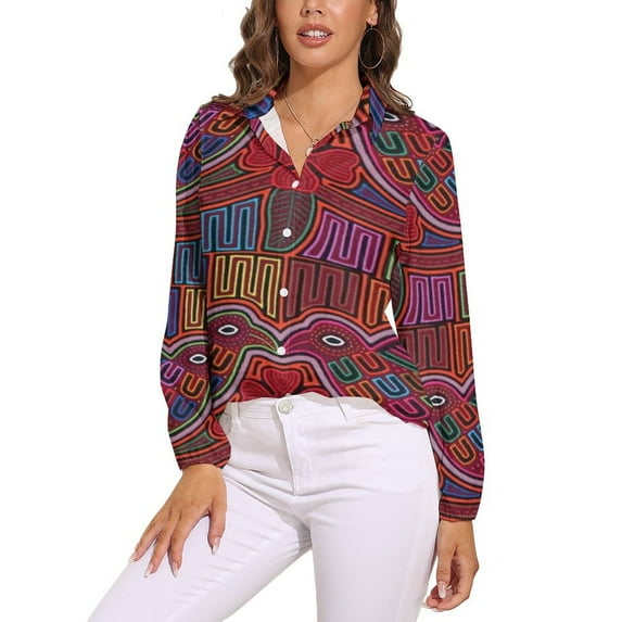 Mola De Panama Bird Long Sleeve Blouse Woman Streetwear Casual Shirts Summer Oversize Woman Streetwear Clothing Birthday Present