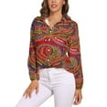 thumbnail image 1 of Mola De Panama Flower Long Sleeve Blouse Woman Streetwear Casual Shirts Summer Oversize Woman Streetwear Clothing Birthday Present, 1 of 7