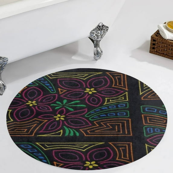 Mola De Panama Round Carpet Circle Rug Outdoor Patio Area Rug Washable Large Area Rugs Hallway Room Decor Fitness Mats