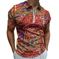 thumbnail image 1 of Mola De Panama Turtle Men Zipper T-shirt Summer Casual Short Sleeve T-shirt Top, 1 of 7
