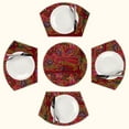 thumbnail image 1 of Mola de Panama Bird Flower Round Table Placemats Set Of 5 Wedge Table Mats Washable Heat Resistant Place Mat For Dining Table Kitchen Farmhouse Restaurant, 1 of 6