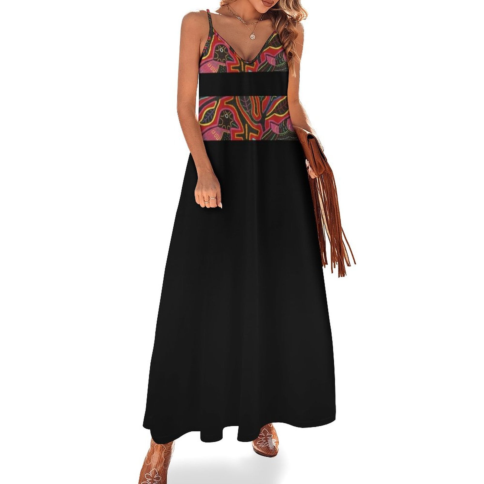 Mola de Panama Sleeveless Dress clothes festival outfit women - Walmart.com