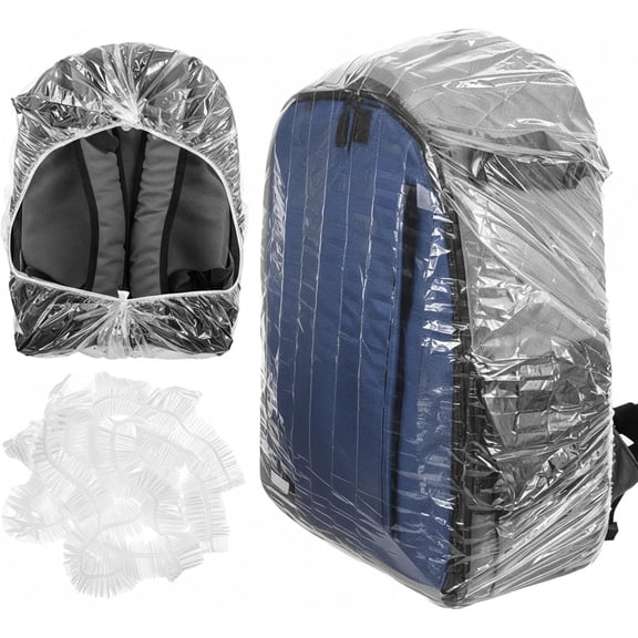 Molain 10 Pack Backpack Rain Cover, Disposable Waterproof Lightweight Backpack Cover Elastic Covers Protector Disposable Rain Covers for Backpacks Outdoor Hiking Cycling Camping Travel Emergency