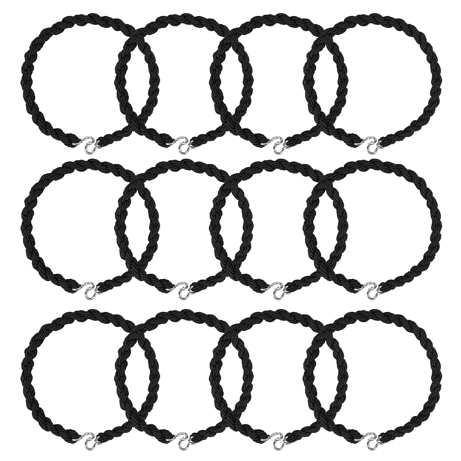 Molain 12 Pcs Boot Blousers Straps Military Elastic Boot Bands Shoelace Boot Blousing Straps Garters with Metal Hooks for Navy Army Air Force Camping
