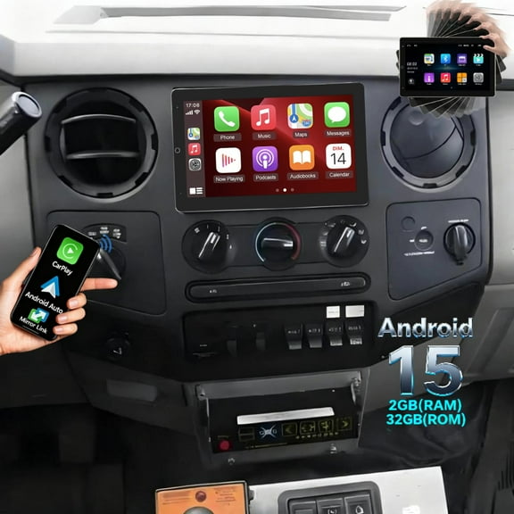 Molaner 10.1" Rotatable Touch Screen Car Stereo for Ford F-250 F-350 Super Duty 2006-2014, Android 13 Fit for Wireless CarPlay/Android Auto, GPS Navigation,2GB+32GB,