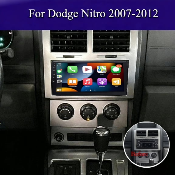 Molaner 10" Double Din Car Radio for Dodge Nitro 2007-2012 Andriod 15 Fit for Wireless CarPlay Andriod Auto, Bluetooth, GPS, HiFi, SWC, WiFi,4+64G