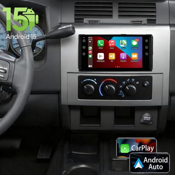Corfhy 2+32G Car Radio for Dodge Dakota 2005-2011 Fit for Wireless CarPlay/Android Auto,7 inch IPS Touch Screen Stereo Android 15 GPS WiFi Bluetooth DSP SWC