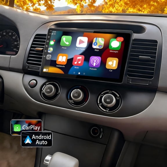 Molaner 4+64G Car Stereo for Toyota Camry 2002-2006 Fit for Wireless CarPlay/Android Auto Android 15 Radio with 10.1" Touch Screen,BT,GPS,SWC, 4+64G
