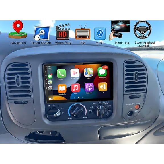 Corfhy 4 Core 4+64G Radio for Ford F150 1997-2004 Android 15 Car Stereo Fit for Wireless Carplay Android Auto, 10.1 inch Touch Screen Car Radio Bluetooth, 4+64G