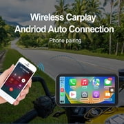 Corfhy 6.25-Inch Wireless Motorcycle Carplay GPS Navigation System Fit for Carplay and Android Auto IP67 Waterproof, Bluetooth/WiFi Connectivity, Auto-Dimming Display