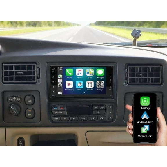 Molaner 7" Car Stereo for Ford Excursion 2000-2005 Android 15 Fit for Wireless Carplay Android Auto Android Touchscreen Car Radio Replacement with GPS Navigation Bluetooth WiFi, 2+32G