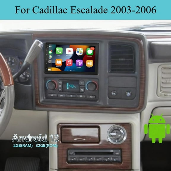 Molaner 7" Double Din Car Stereo for Cadillac Escalade 2003-2006, Android 13 Fit for Carplay Android Auto Touch Screen Support GPS Navigation WiFi BT SWC,2+32G