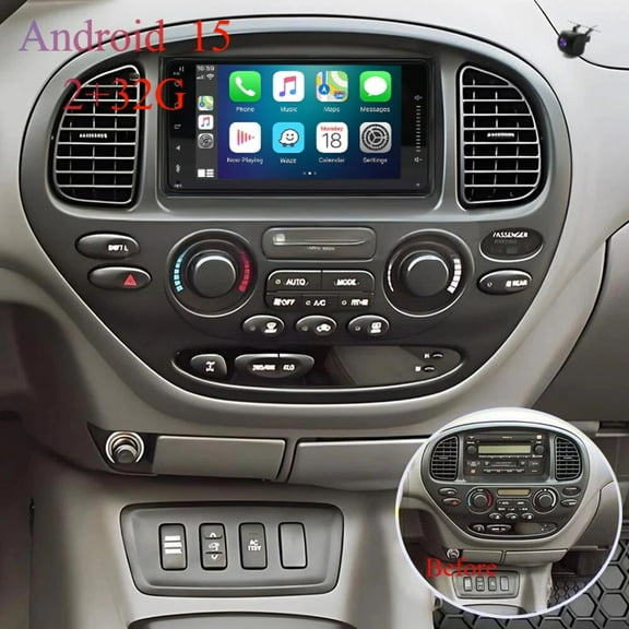 Molaner 7" Double Din Touch Screen Car Radio for Toyota Tundra 2000-2007 Android 15 Fit for Wireless Carplay & Android Auto with DSP WiFi GPS Navigation Bluetooth SWC, 2+32G
