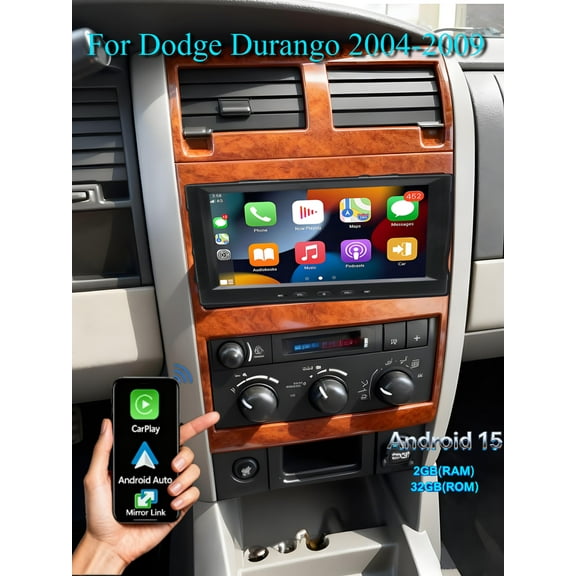 Molaner 8" Touch Screen Car Radio for Dodge Durango 2004-2009, Android 15 Radio Fit for Carplay Android Auto Bluetooth GPS Navigation,2+32G