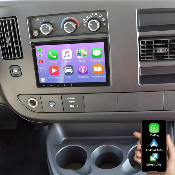 Molaner 8 inch Car Radio Stereo for Chevrolet Express 2500 2008-2024 Android 15 Wireless CarPlay Android Auto DSP Bluetooth GPS Navitation, 2+32G