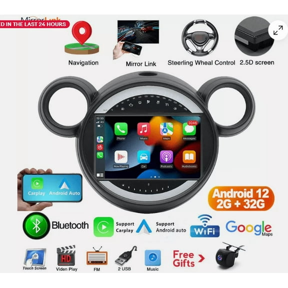 Molaner 9" IPS Touchscreen Car Stereo Radio for Mini Cooper 2010-2016, Android 13 Car Audio Receiver w/WiFi GPS Bluetooth AHD Backup Camera Mic,SWC/AV/FM/AM Radio Receiver, 2+32G