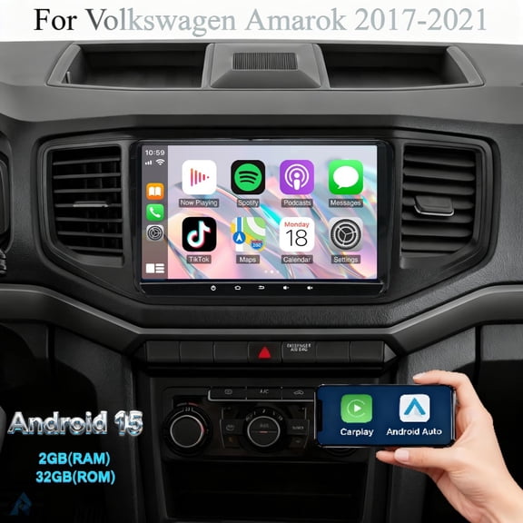 Molaner 9" Radio for Volkswagen Amarok 2017-2021 Wireless Fit for Carplay Android Auto,BluetoothTouch Screen,FM GPS WiFi, 2+32G