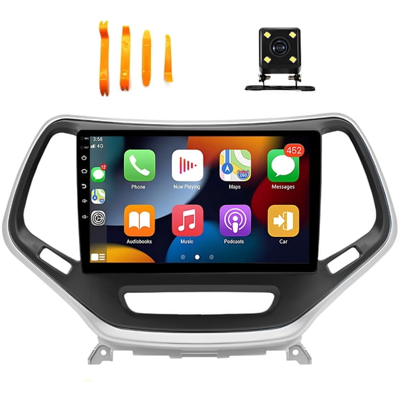 Corfhy Android 13 Car Radio for Jeep Cherokee 2015-2018, Wireless Carplay and Android Auto, 10.1 inch Touch Screen Head Unit with FM/GPS/WiFi/SWC, 2+32G
