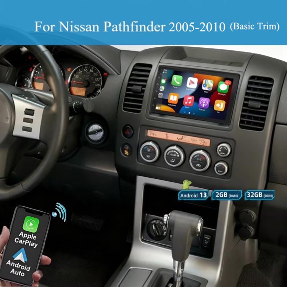 Corfhy Android 13 Car Radio for Nissan Pathfinder  2005-2010 Fit for Carplay Android Auto 7 inch Touch Screen WiFi GPS Bluetooth SWC Mirror Link, 2+32G