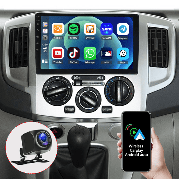 Molaner Android 13 Car Radio Stereo for Nissan NV200 2013-2019 w/Carplay Android Auto w/WiFi GPS Bluetooth AHD Backup Camera Mic,SWC/AV in/FM/AM IPS Car Audio Receiver,4+64G