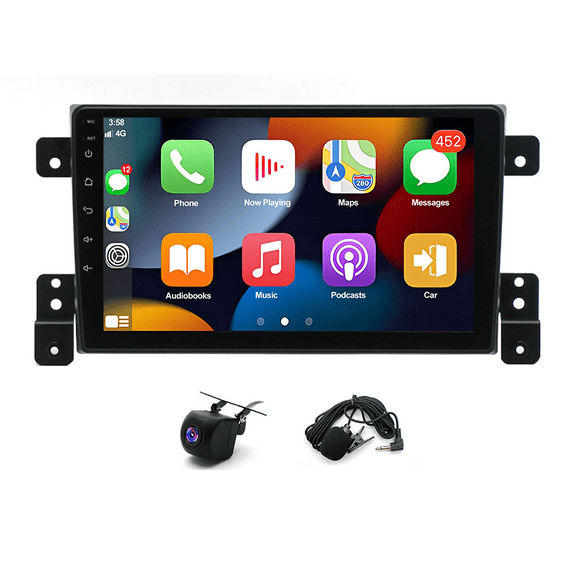 Molaner Android 13 Car Stereo Compatible with Suzuki Grand Vitara 2005-2015,9 inch Touch Screen with Wireless Carplay Android Auto Mirror Link GPS SWC WiFi FM, 4+64G