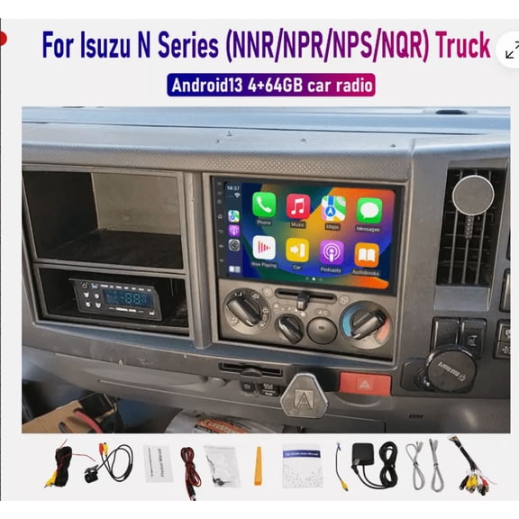 Corfhy Android 14 Car Stereo Radio forIsuzu N Series Trucks (NNR/NPR/NPS/NQR) 2009-2020, 7" IPS Touchscreen Wireless CarPlay Andriod Auto Bluetooth GPS Navi WiFi Mirror Link FM SWC,4+64G