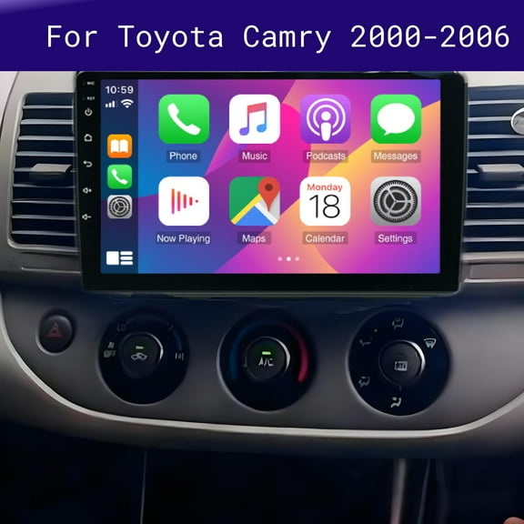 Molaner Android 15 2+64G Car Stereo for Toyota Camry 2000-2006, Fit for Carplay Android Auto 9 inch Touch Screen WiFi Bluetooth GPS FM RDS